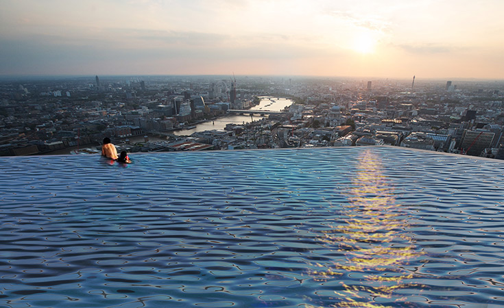 La alberca Infinity London 360º ¿Nadar o volar?